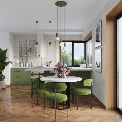 Lustr na lanku ESTRIA 3xE14/10W/230V pr. 30 cm zelená