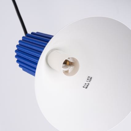 Lustr na lanku ESTRIA 3xE14/10W/230V pr. 30 cm modrá