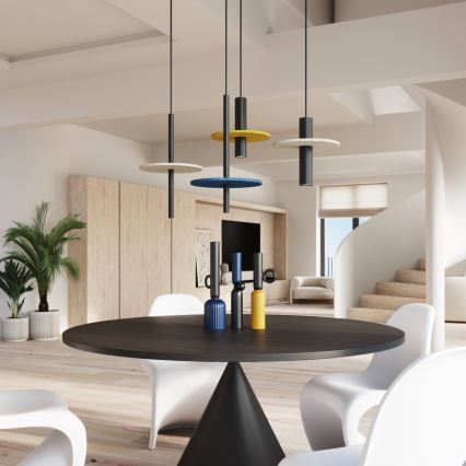 Lustr na lanku FELTRO 1xG9/8W/230V černá/krémová