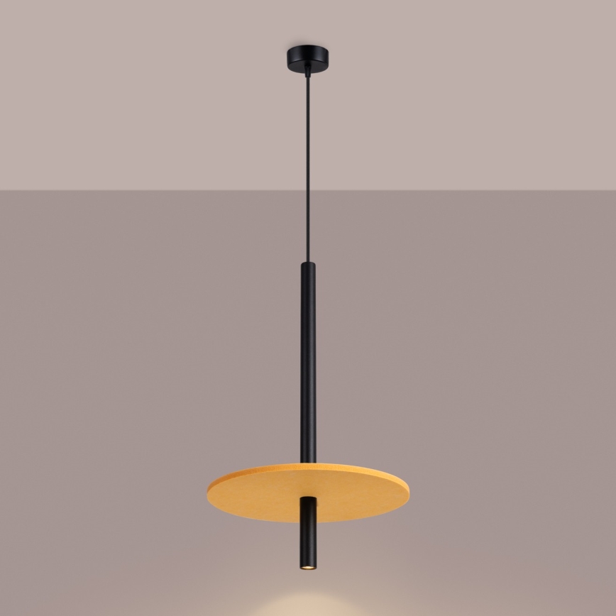 Lustr na lanku FELTRO 1xG9/8W/230V černá/žlutá