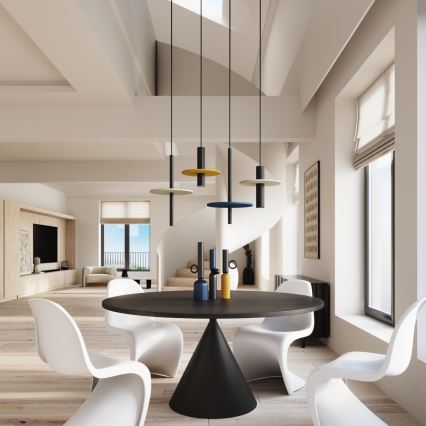 Lustr na lanku PELTA 1xGU10/10W/230V černá/krémová