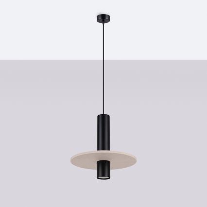 Lustr na lanku PELTA 1xGU10/10W/230V černá/krémová