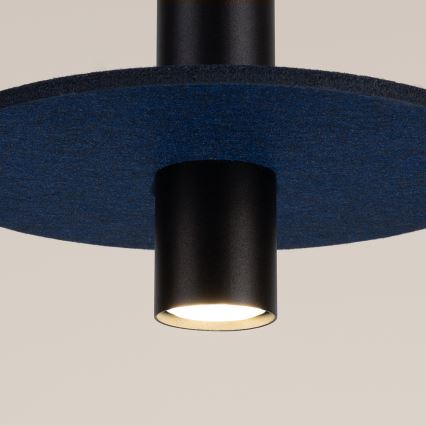 Lustr na lanku PELTA 1xGU10/10W/230V černá/modrá