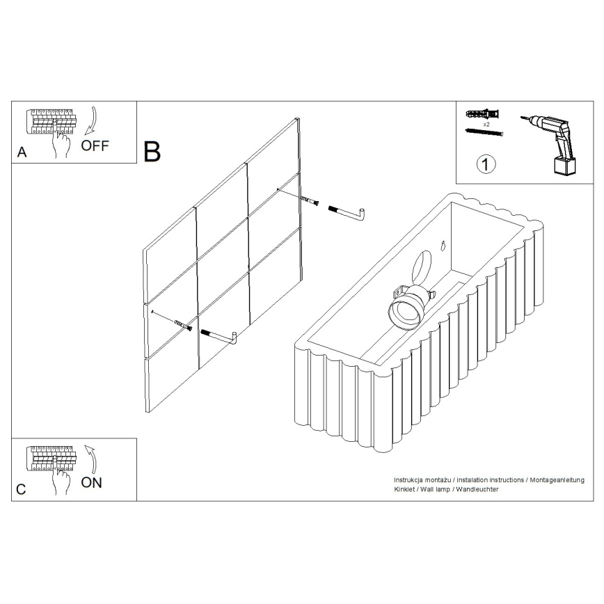 Nástěnné svítidlo RIGATA 1xE27/15W/230V keramika/bílá