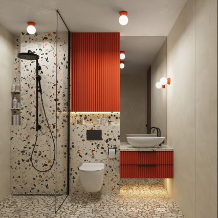 Koupelnové nástěnné svítidlo ZORI 1xG9/8W/230V IP44 růžová