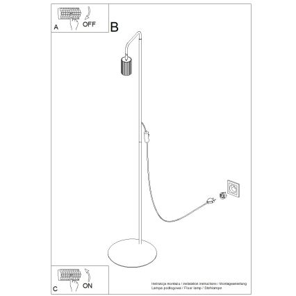 Stojací lampa KARBON 1xGU10/10W/230V černá