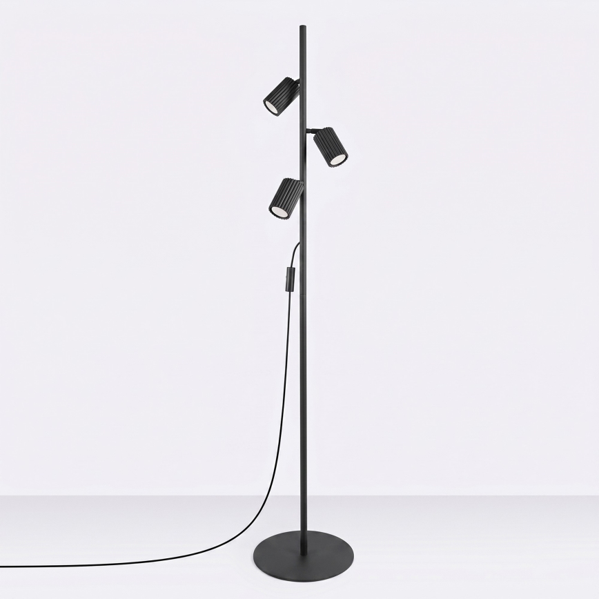 Stojací lampa KARBON 3xGU10/10W/230V černá