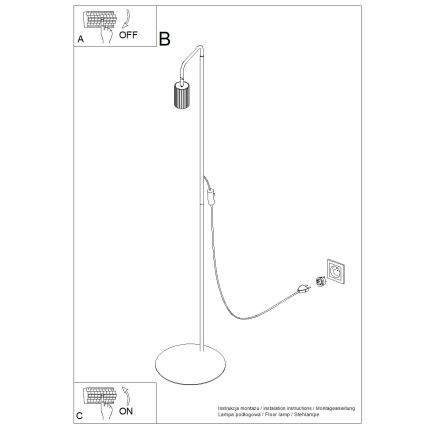 Stojací lampa KARBON 1xGU10/10W/230V krémová