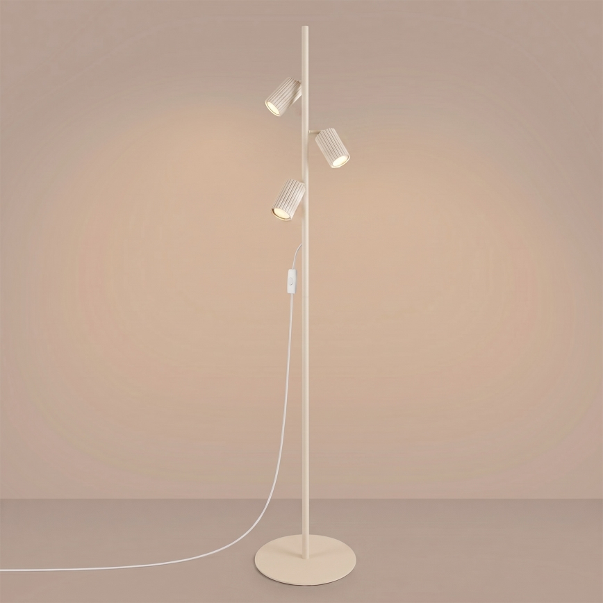 Stojací lampa KARBON 3xGU10/10W/230V krémová