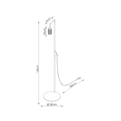 Stojací lampa KARBON 1xGU10/10W/230V oranžová