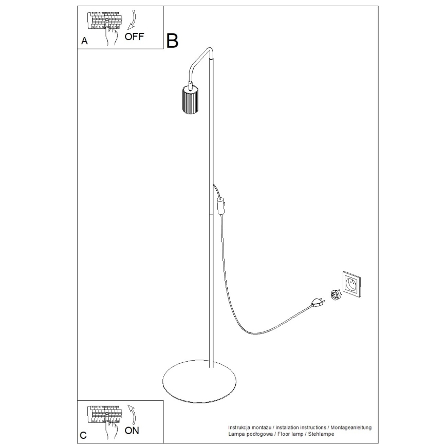Stojací lampa KARBON 1xGU10/10W/230V zelená