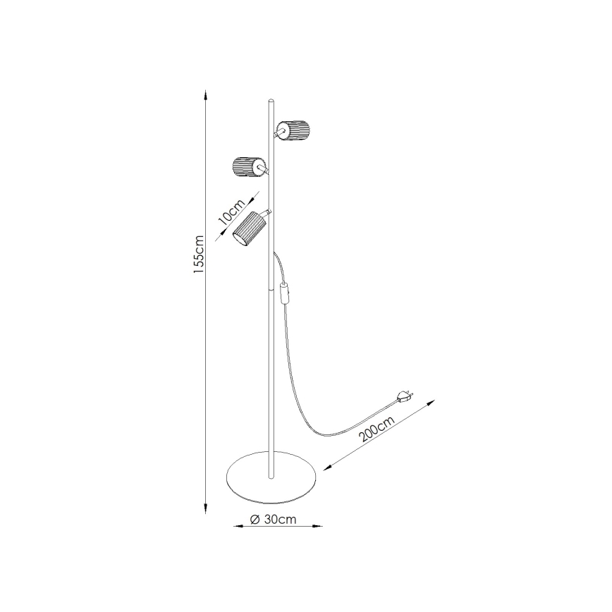 Stojací lampa KARBON 3xGU10/10W/230V zelená