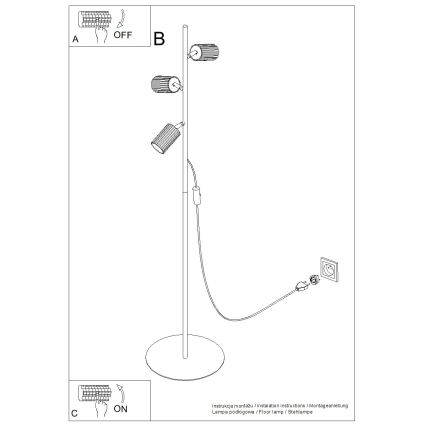 Stojací lampa KARBON 3xGU10/10W/230V zelená