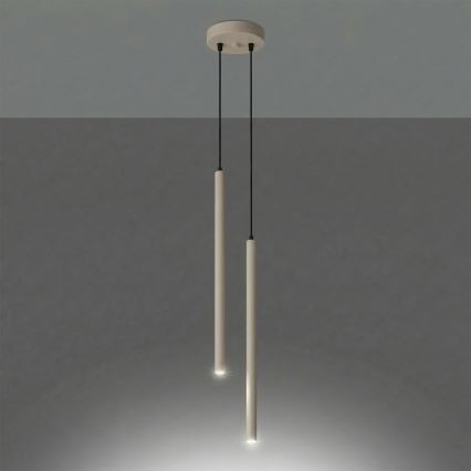 Lustr na lanku PASTELO 2xG9/8W/230V taupe