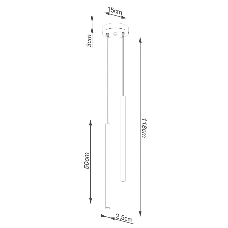 Lustr na lanku PASTELO 2xG9/8W/230V taupe