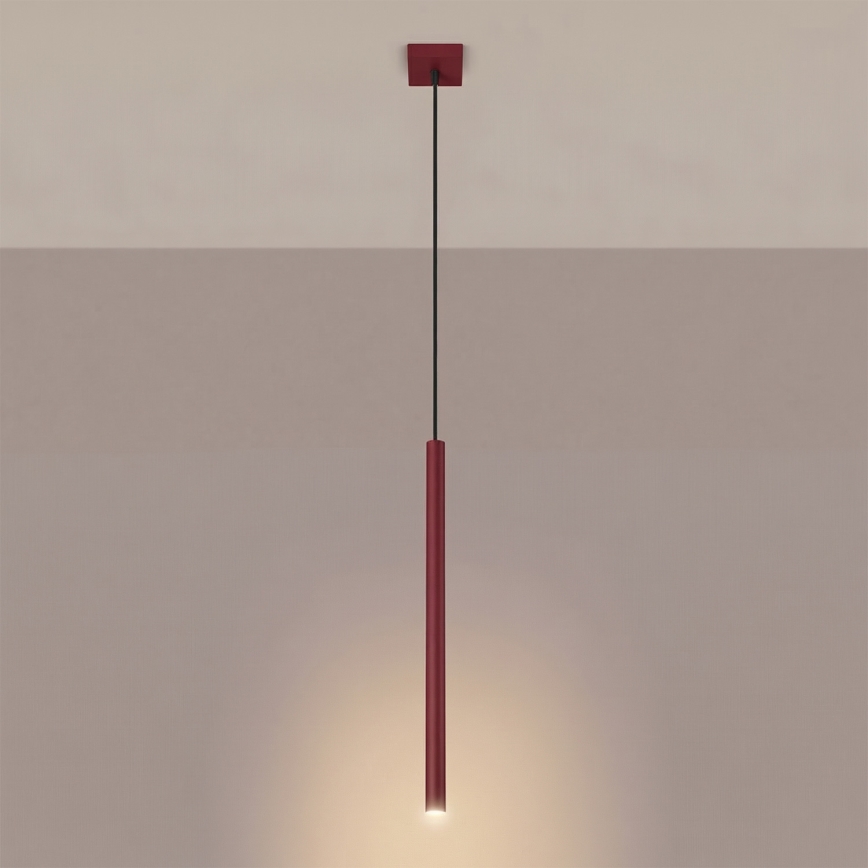 Lustr na lanku PASTELO 1xG9/8W/230V červená