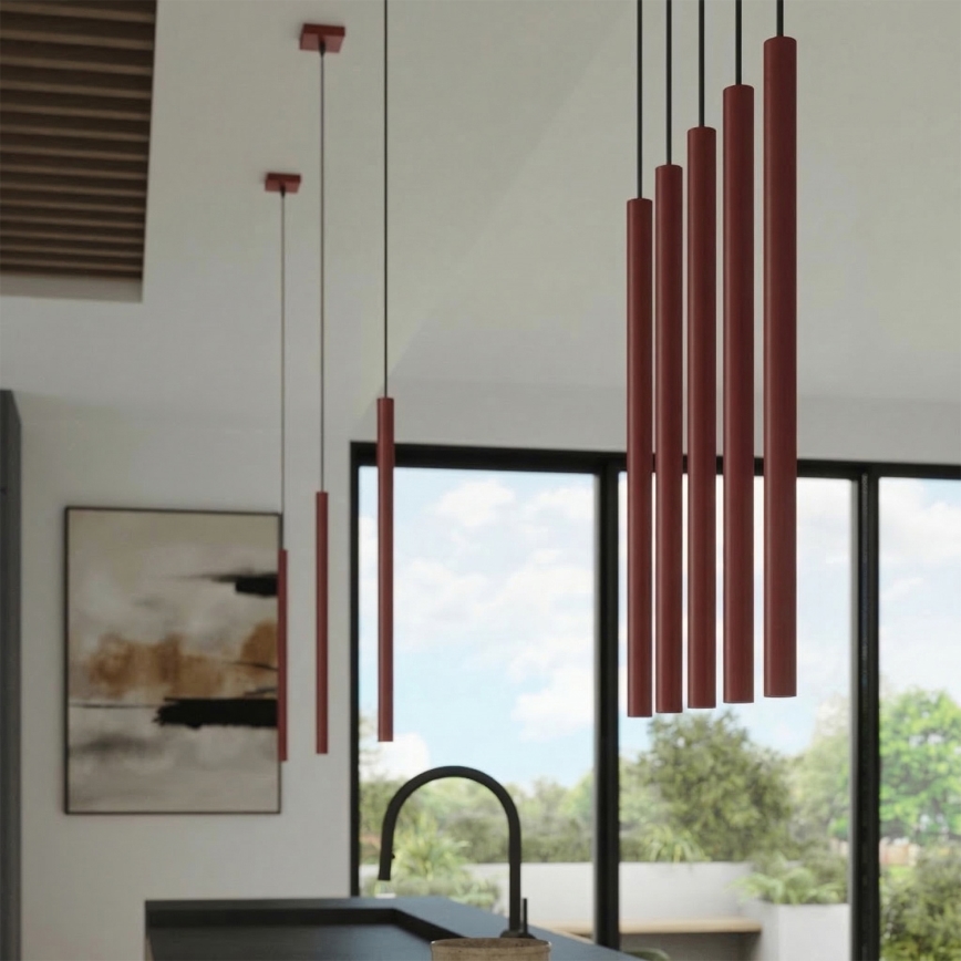 Lustr na lanku PASTELO 1xG9/8W/230V červená
