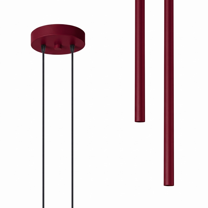 Lustr na lanku PASTELO 2xG9/8W/230V červená