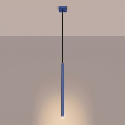 Lustr na lanku PASTELO 1xG9/8W/230V modrá