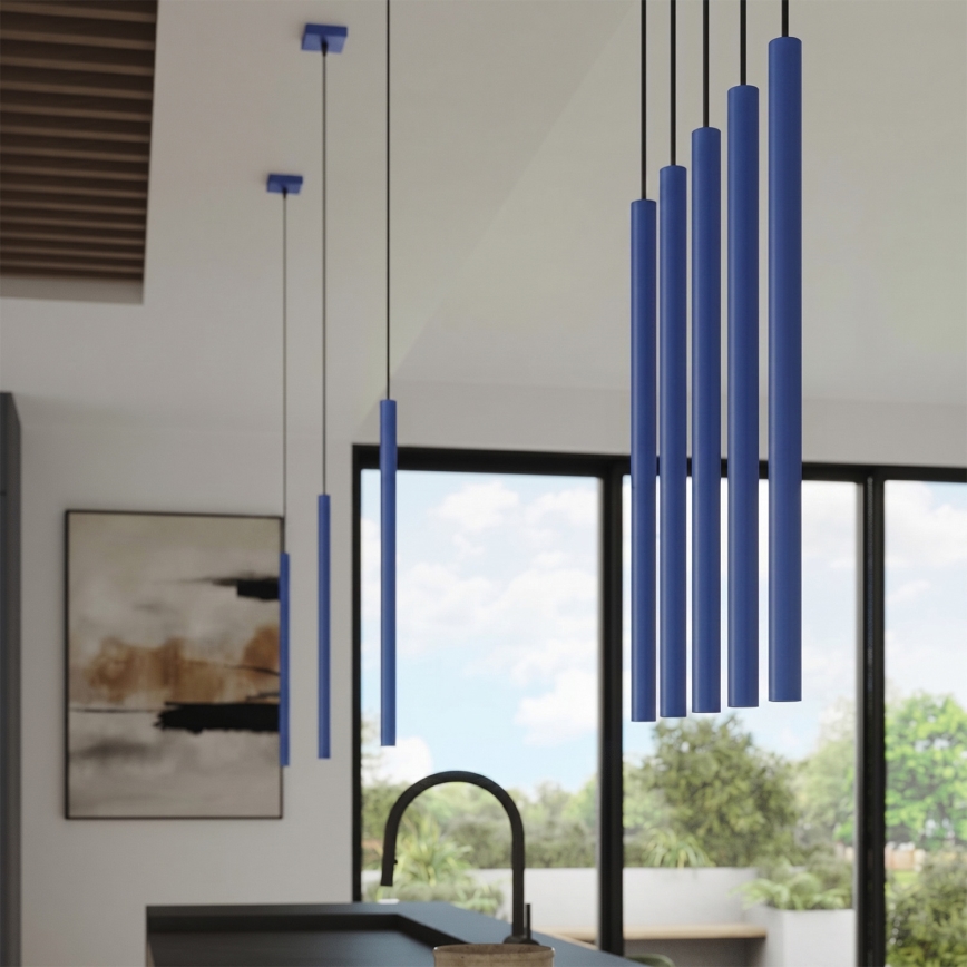 Lustr na lanku PASTELO 1xG9/8W/230V modrá