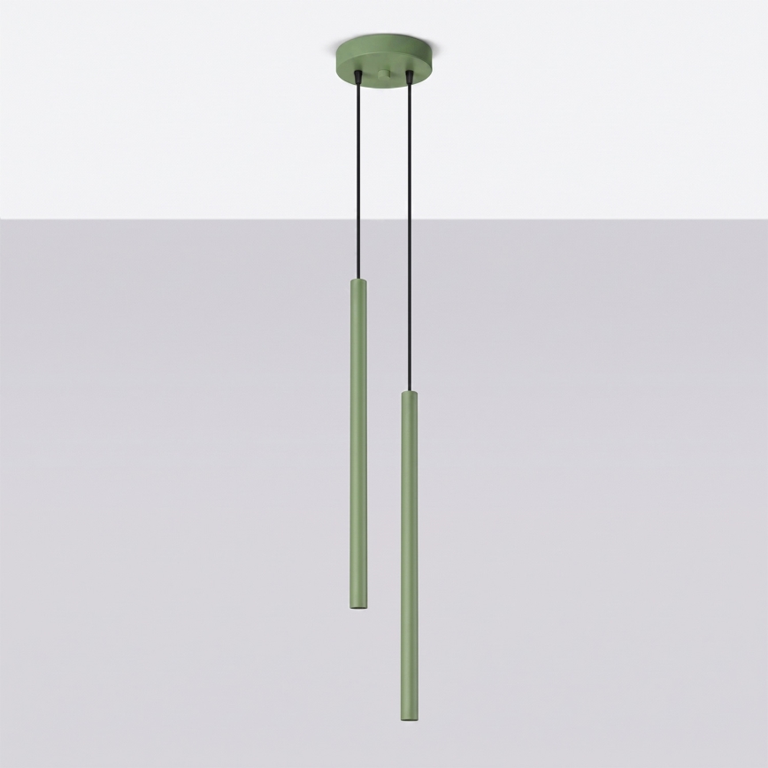 Lustr na lanku PASTELO 2xG9/8W/230V zelená