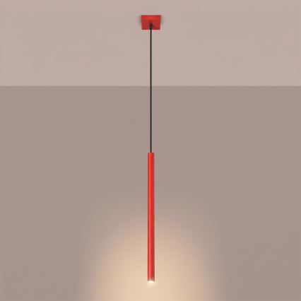 Lustr na lanku PASTELO 1xG9/8W/230V červená