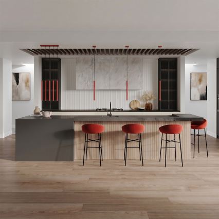 Lustr na lanku PASTELO 1xG9/8W/230V červená
