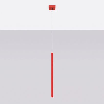 Lustr na lanku PASTELO 1xG9/8W/230V červená