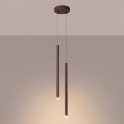 Lustr na lanku PASTELO 2xG9/8W/230V hnědá