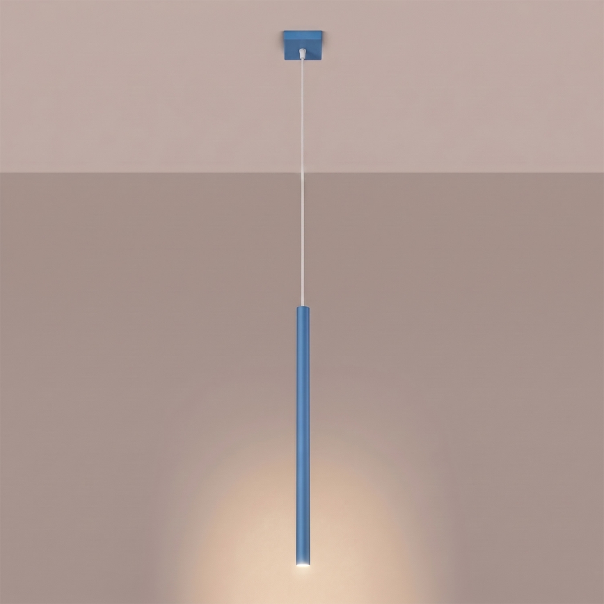 Lustr na lanku PASTELO 1xG9/8W/230V modrá