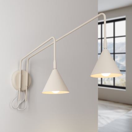 Nástěnná lampa NOX 2xE14/10W/230V krémová