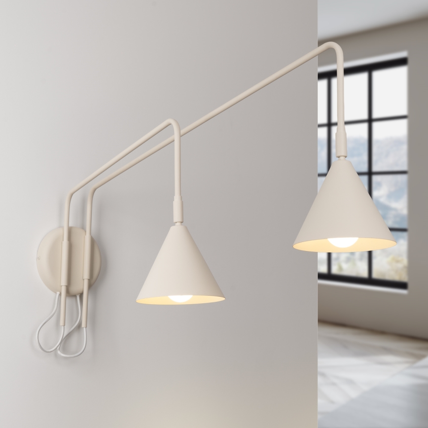 Nástěnná lampa NOX 2xE14/10W/230V krémová