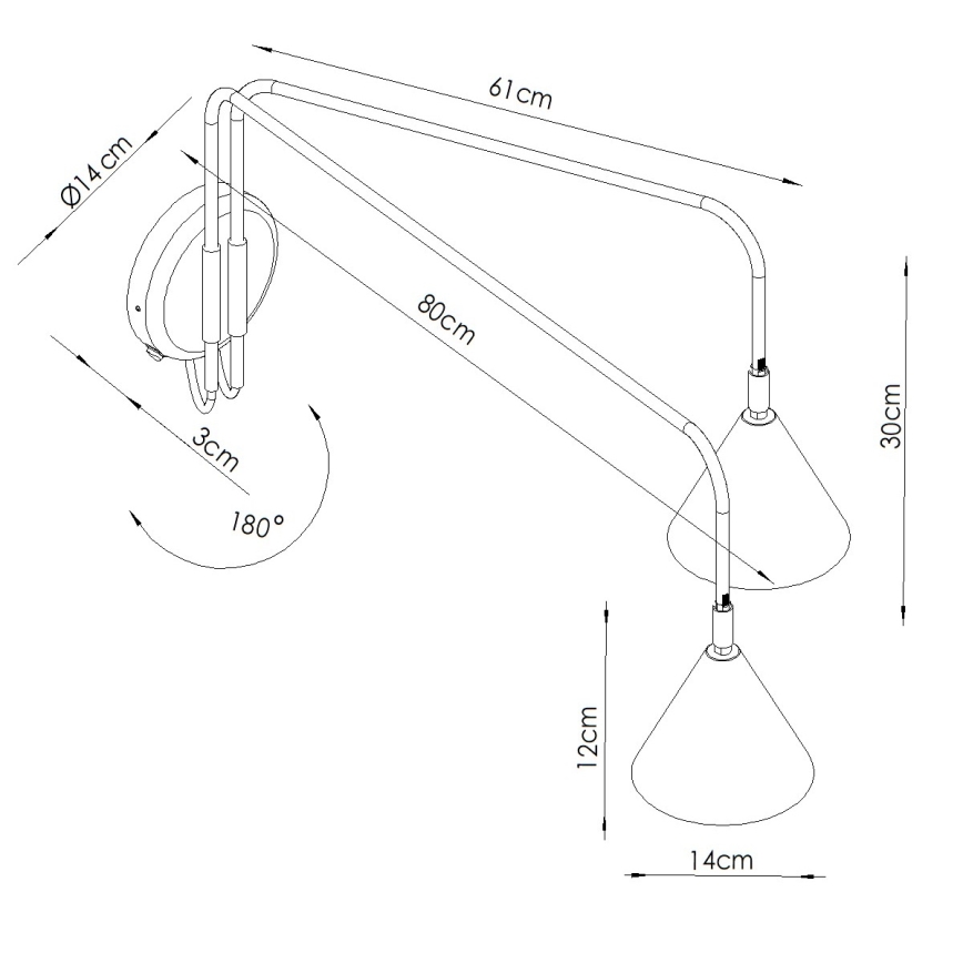 Nástěnná lampa NOX 2xE14/10W/230V krémová