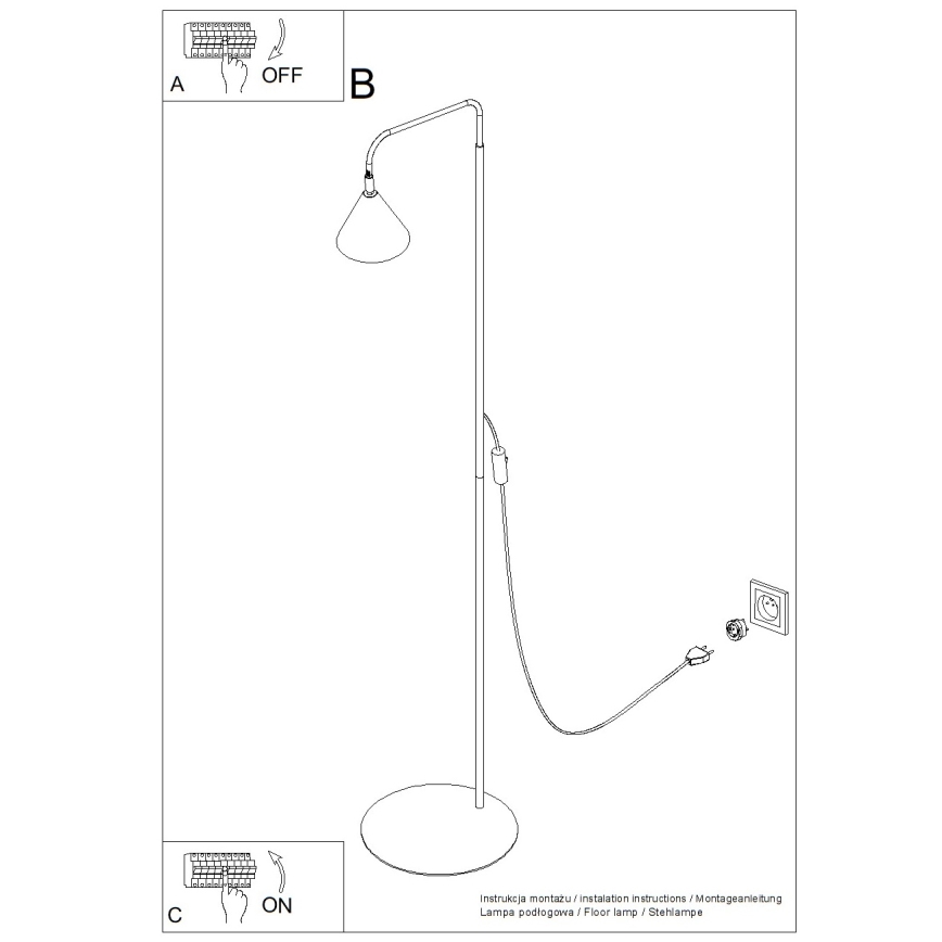 Stojací lampa NOX 1xE14/10W/230V krémová
