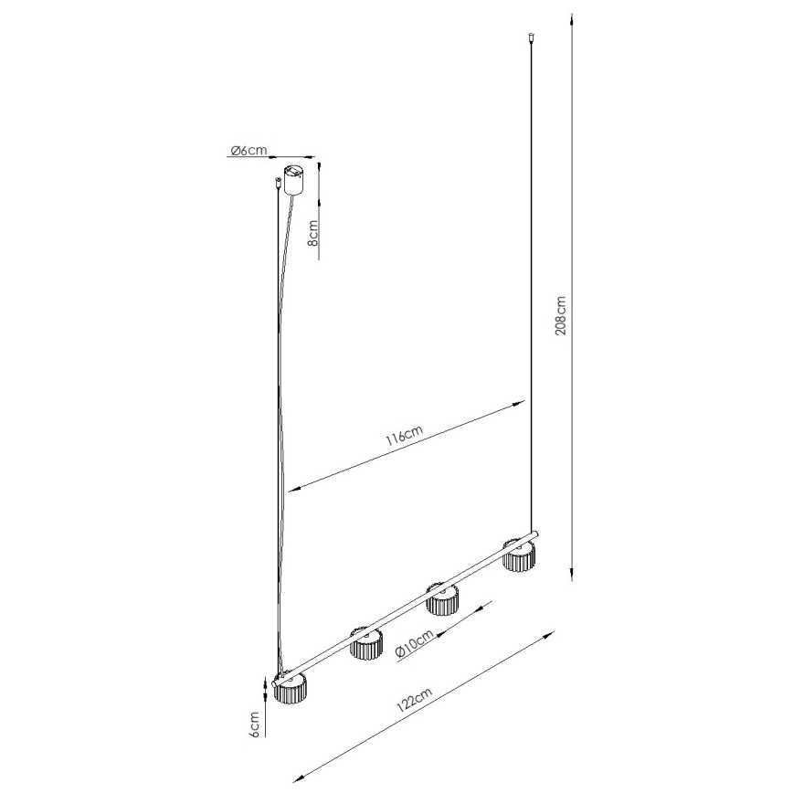 Lustr na lanku AURA 4xGX53/10W/230V bílá