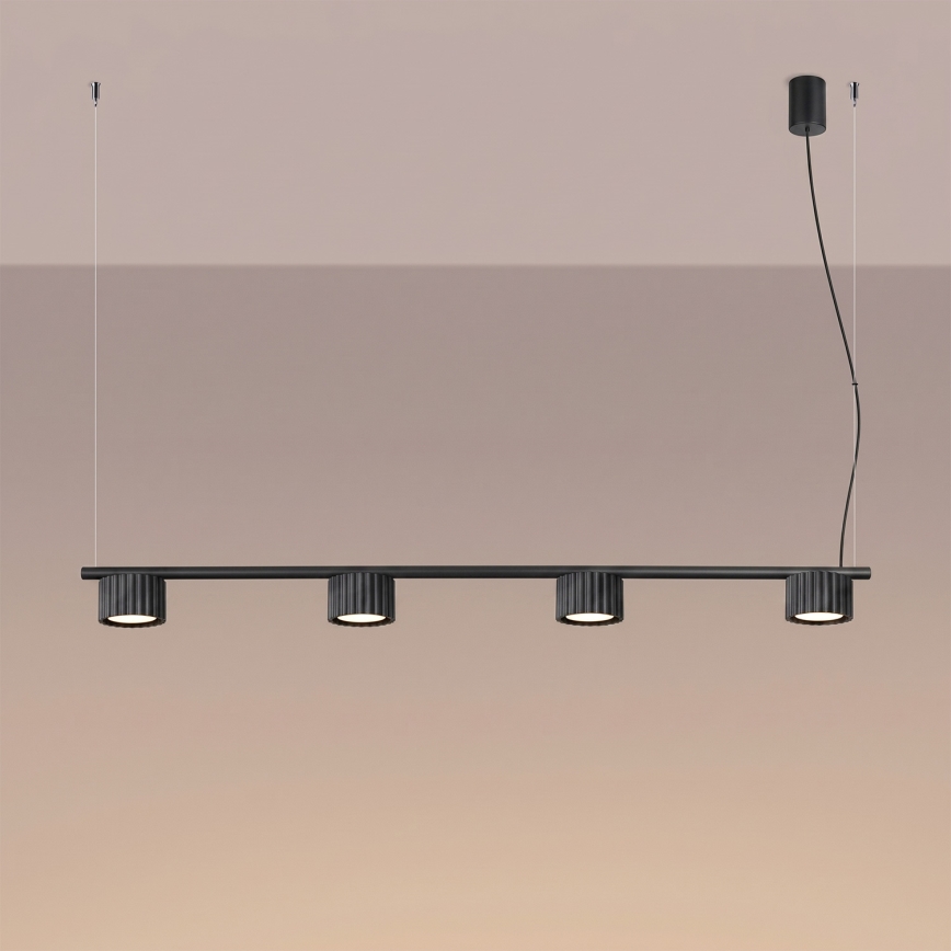 Lustr na lanku AURA 4xGX53/10W/230V černá