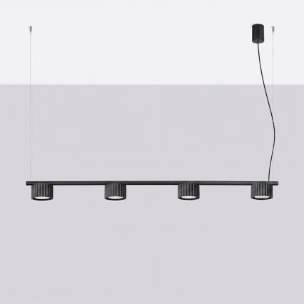 Lustr na lanku AURA 4xGX53/10W/230V černá