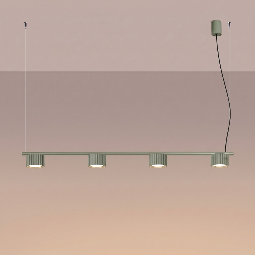 Lustr na lanku AURA 4xGX53/10W/230V zelená