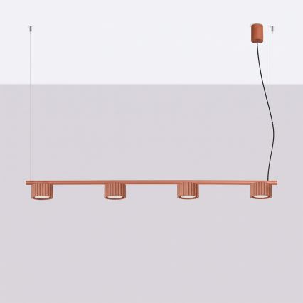 Lustr na lanku AURA 4xGX53/10W/230V červená