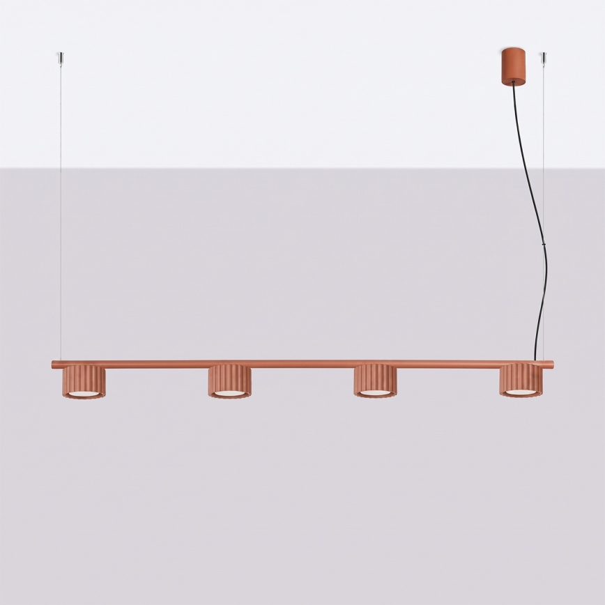 Lustr na lanku AURA 4xGX53/10W/230V červená