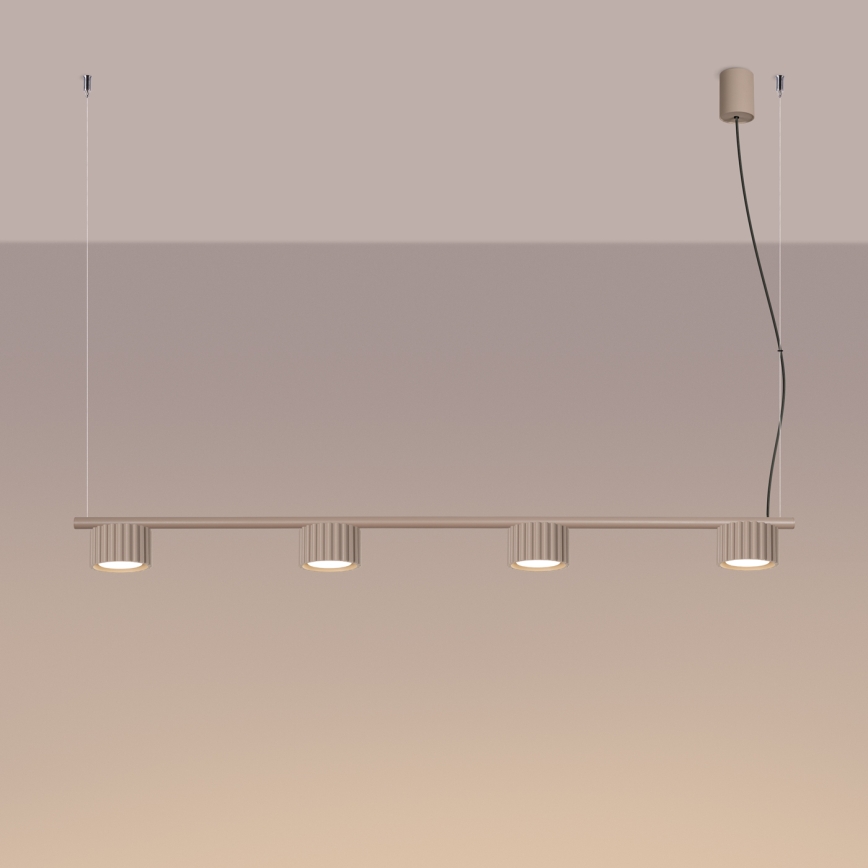 Lustr na lanku AURA 4xGX53/10W/230V taupe