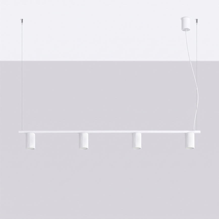 Lustr na lanku KARBON 4xGU10/10W/230V bílá