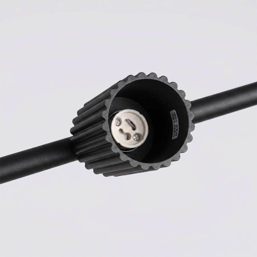 Lustr na lanku KARBON 4xGU10/10W/230V černá