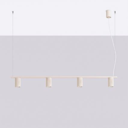 Lustr na lanku KARBON 4xGU10/10W/230V krémová