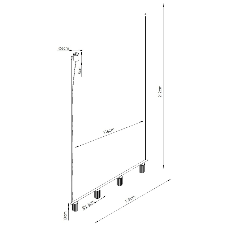 Lustr na lanku KARBON 4xGU10/10W/230V krémová