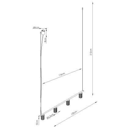Lustr na lanku KARBON 4xGU10/10W/230V zelená