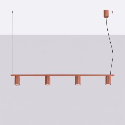 Lustr na lanku KARBON 4xGU10/10W/230V oranžová