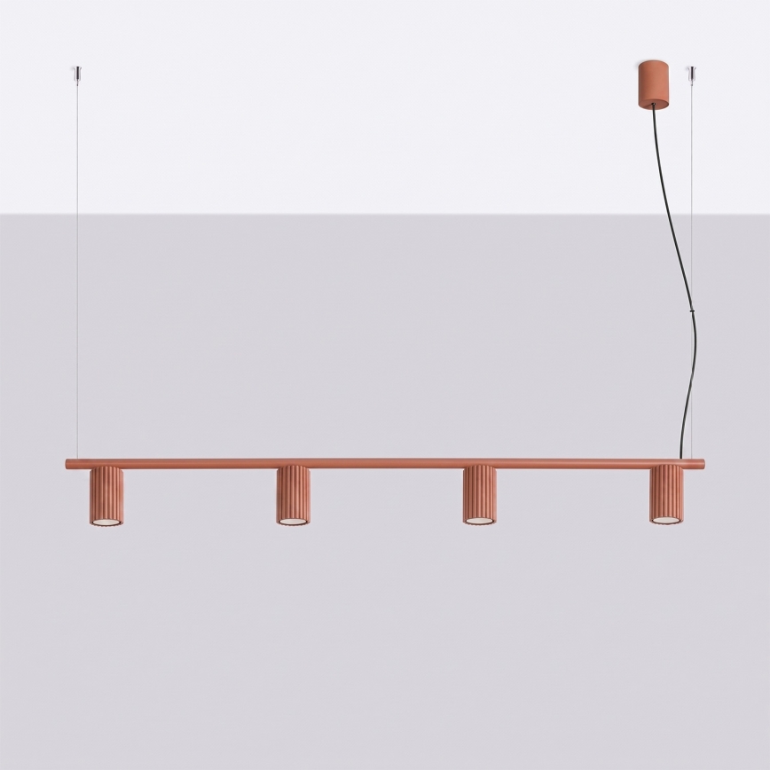Lustr na lanku KARBON 4xGU10/10W/230V oranžová