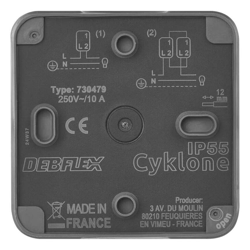 Spínač domovní střídavý 250V/10A IP55