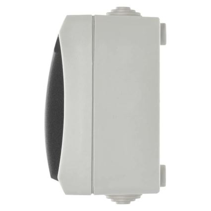 Spínač domovní střídavý č. 6 se zásuvkou 250V/16A IP44 šedá